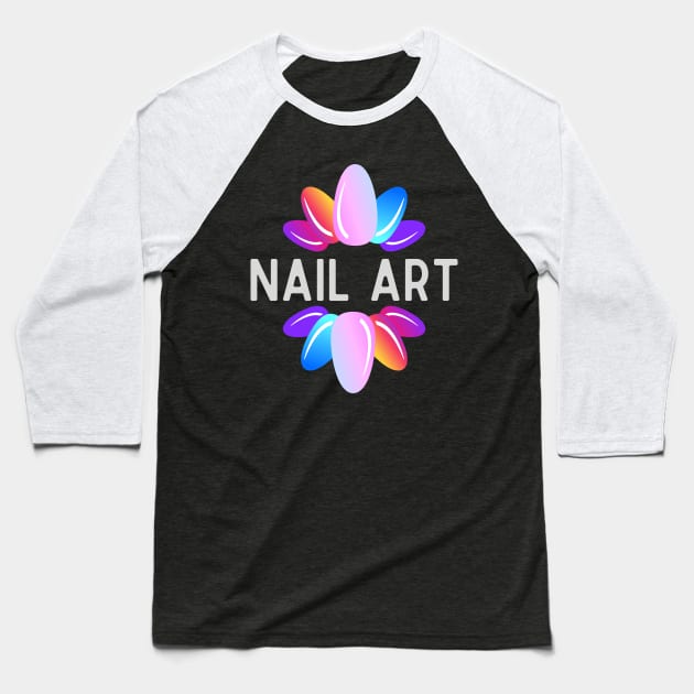 Nail Art Lotus Baseball T-Shirt by stressless